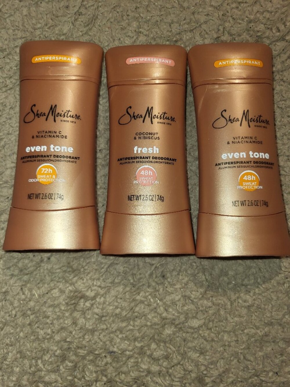 Shea Moisture Antiperspirant Deodorant 3 Total New Unopened